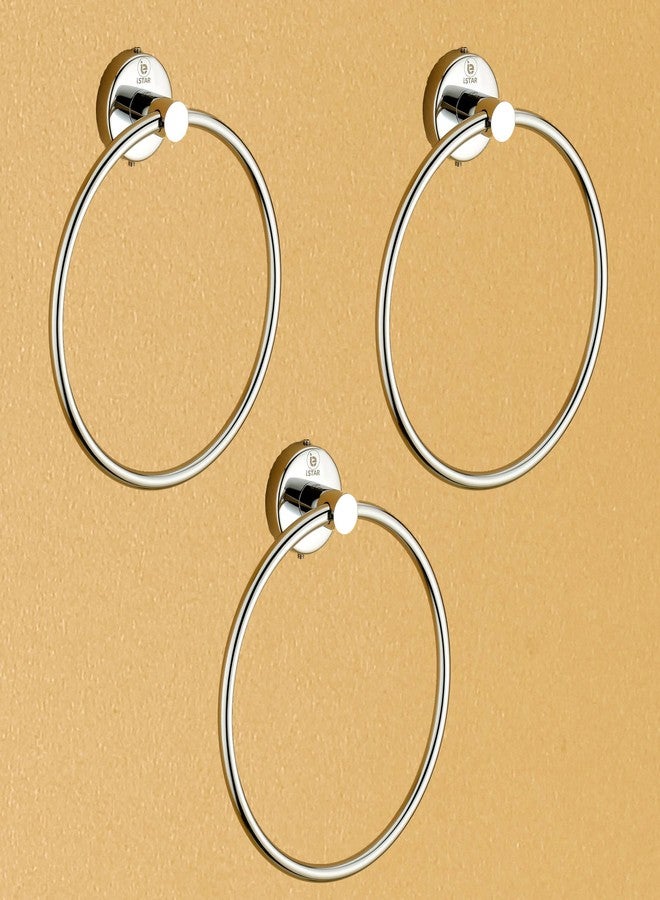 iSTAR Stainless Steel 304 Grade Chrome Finished Round Ring/Towel Ring/Napkin Holder/Towel Hanger (Pack of 3) - Image 1